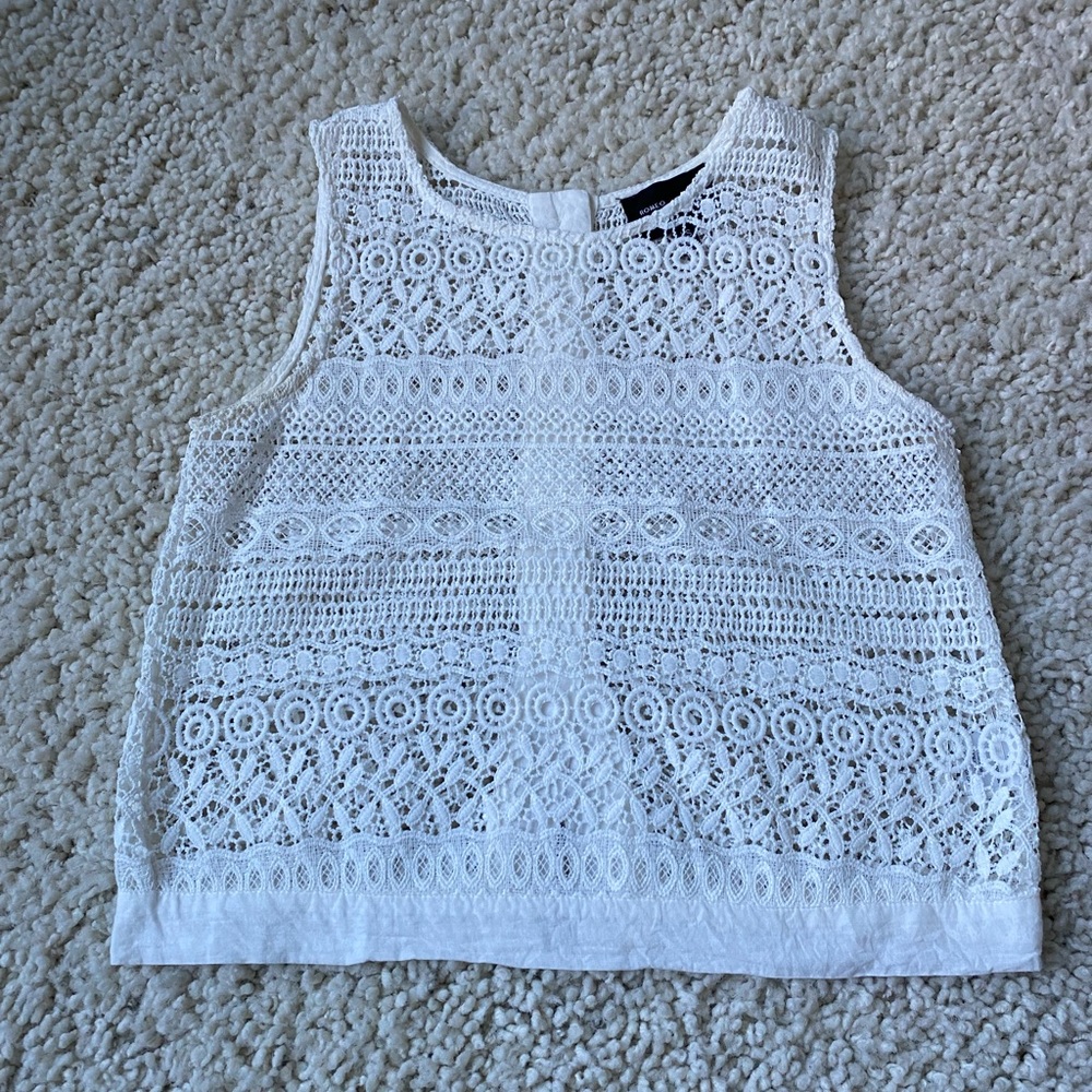 Romeo + Juliet Couture White Lace Tank Top